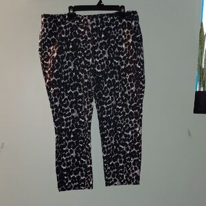 Old Navy Harper Mid-Rise Leopard Print Pants - Black and Gray